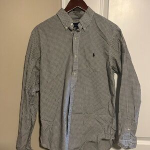 Men's Polo Black and White Checkered Shirt